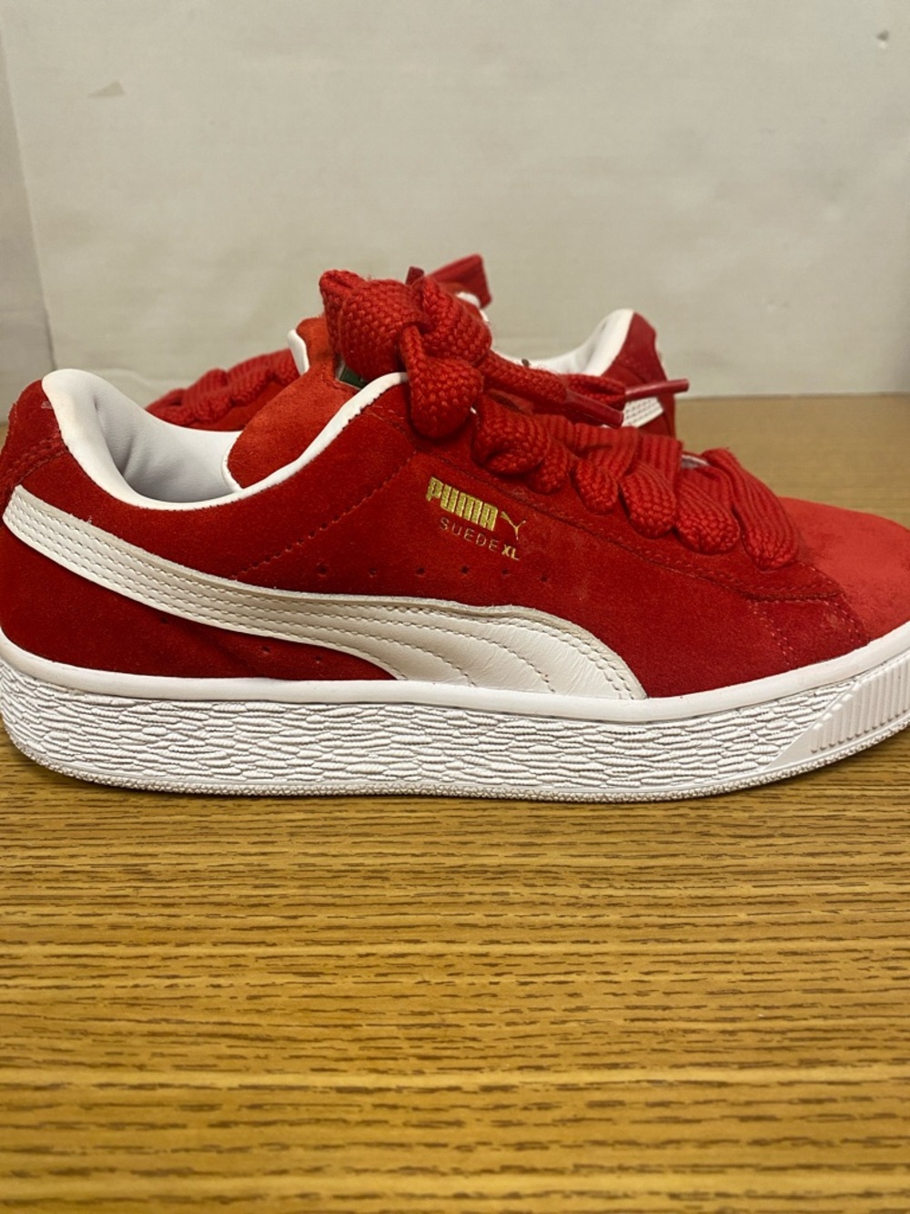 Puma Women’s Red Suede Sneakers with White Formstrip